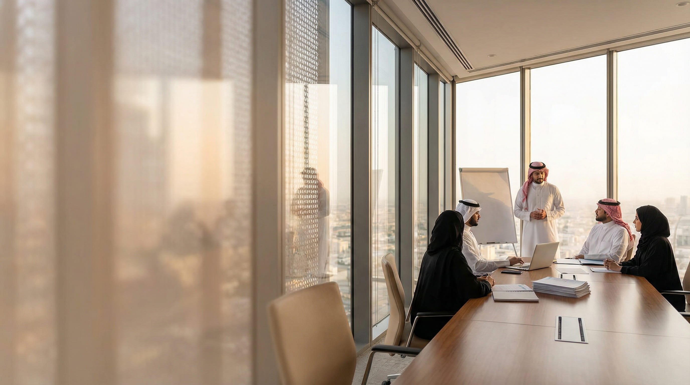 إيحاء بإدارة المشاريع داخل بيئة عمل حديثة